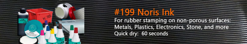 #199 Black Noris Ink is a fast dry ink for stamping plastic, metal, and most any surface. Dry time: 60-65 seconds | Buy online!